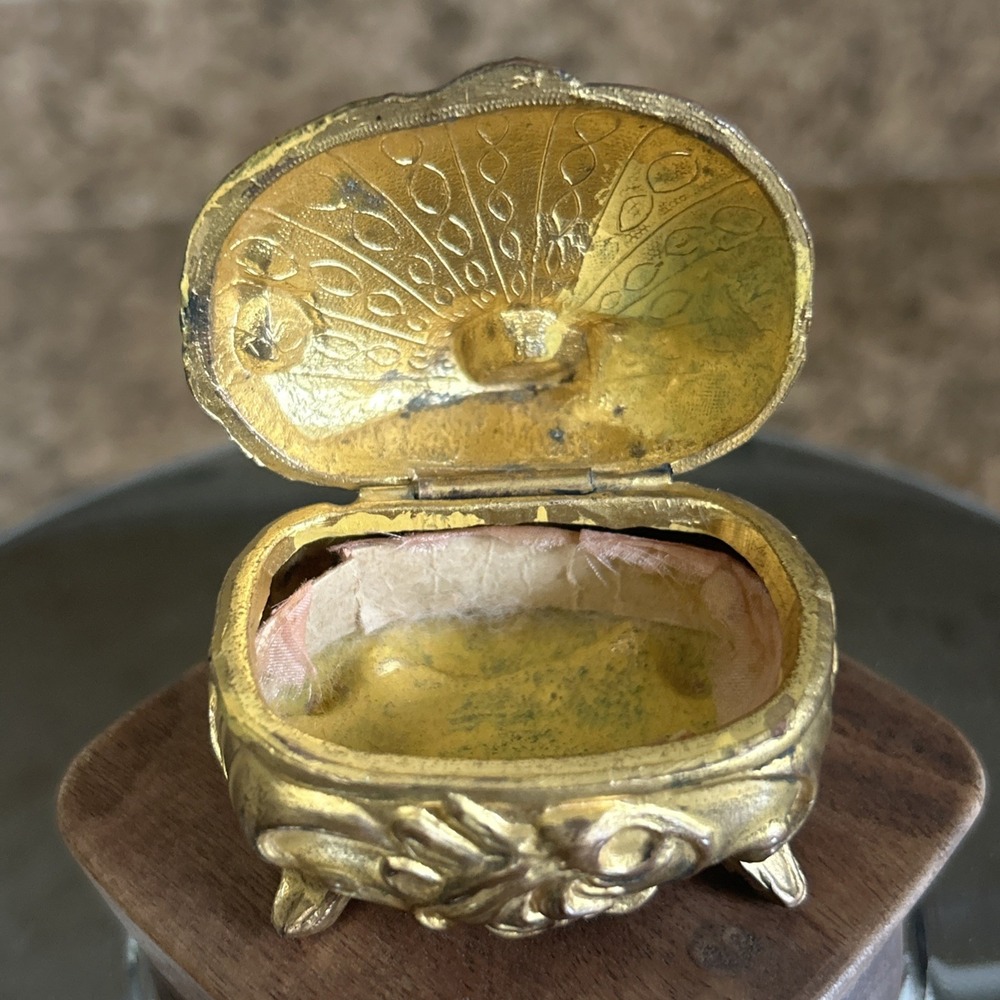 Vintage Antique Jewelry Trinket Box Gold Tone Tests 70.5% Lead 28.7% Copper - Picture 6 of 8